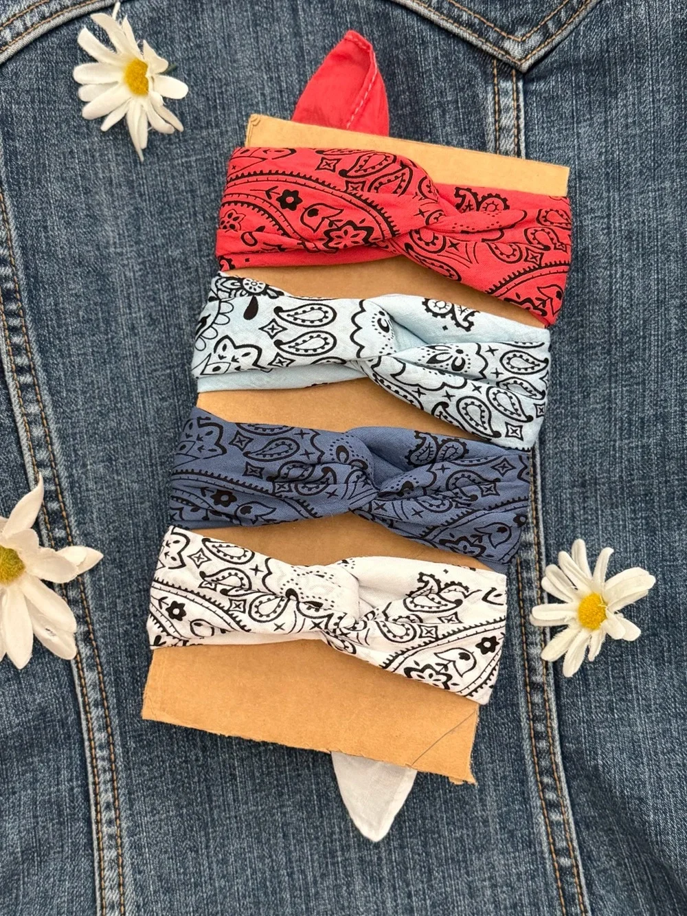 BANDANA Bandanas Set ⭐️NWT “Americana” Cotton Red, White, Blue (SET OF 4).  (S)